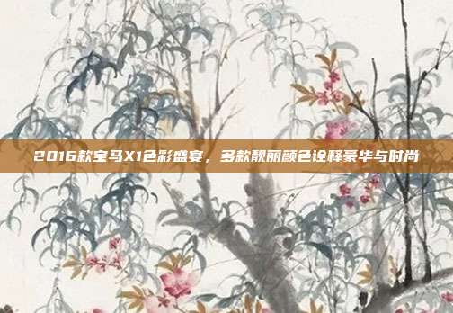 2016款宝马X1色彩盛宴，多款靓丽颜色诠释豪华与时尚
