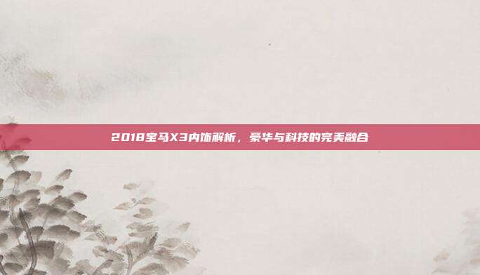 2018宝马X3内饰解析，豪华与科技的完美融合