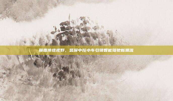 颠覆传统视野，竖屏中控小车引领智能驾驶新潮流