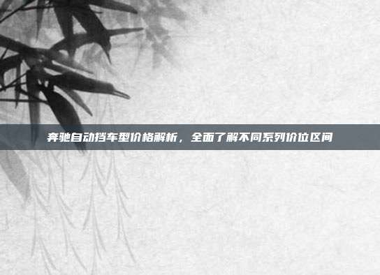 奔驰自动挡车型价格解析，全面了解不同系列价位区间