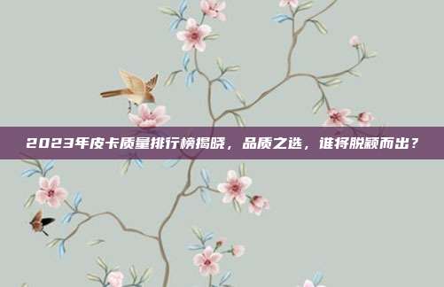 2023年皮卡质量排行榜揭晓，品质之选，谁将脱颖而出？
