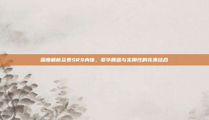深度解析众泰SR9内饰，豪华质感与实用性的完美结合