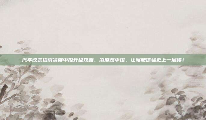 汽车改装指南凌度中控升级攻略，凌度改中控，让驾驶体验更上一层楼！