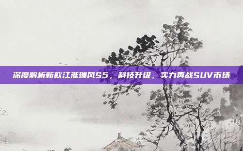 深度解析新款江淮瑞风S5，科技升级，实力再战SUV市场