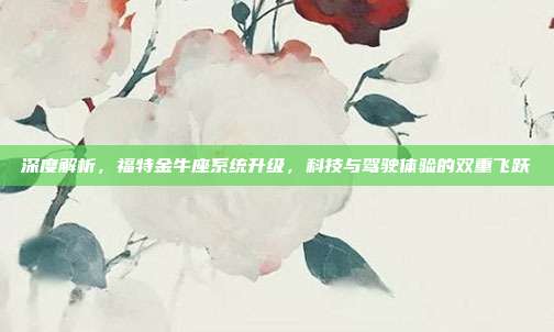 深度解析，福特金牛座系统升级，科技与驾驶体验的双重飞跃