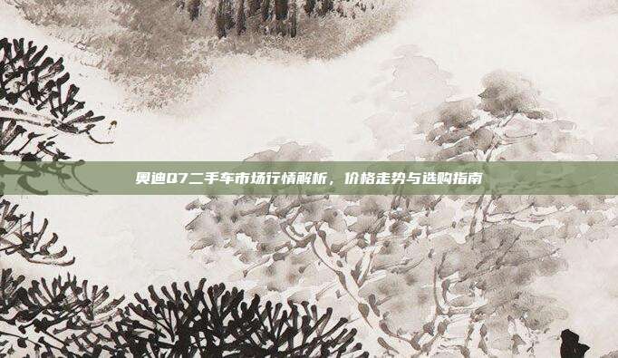 奥迪Q7二手车市场行情解析，价格走势与选购指南