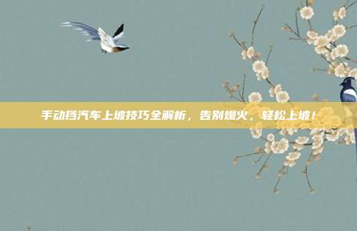 手动挡汽车上坡技巧全解析，告别熄火，轻松上坡！