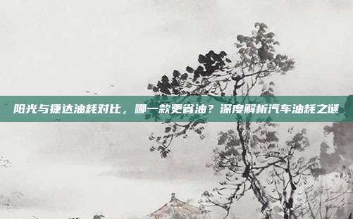 阳光与捷达油耗对比，哪一款更省油？深度解析汽车油耗之谜