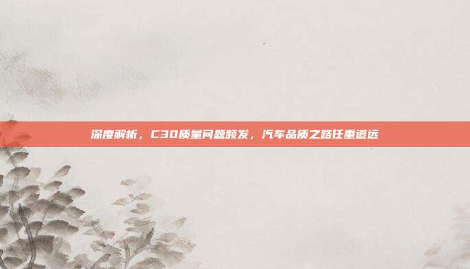深度解析，C30质量问题频发，汽车品质之路任重道远