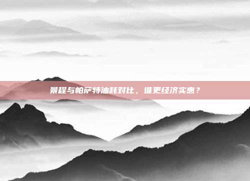 景程与帕萨特油耗对比，谁更经济实惠？
