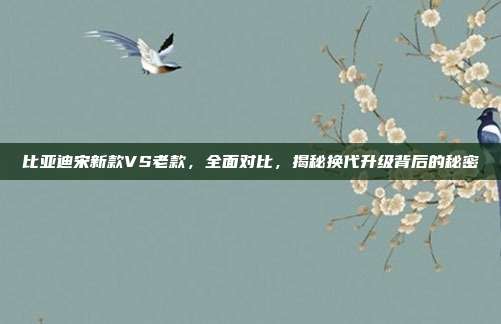 比亚迪宋新款VS老款，全面对比，揭秘换代升级背后的秘密
