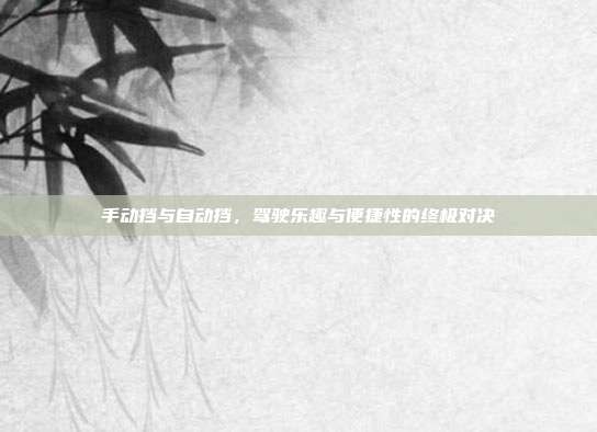 手动挡与自动挡，驾驶乐趣与便捷性的终极对决