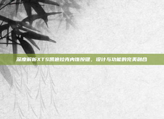 深度解析XTS凯迪拉克内饰按键，设计与功能的完美融合