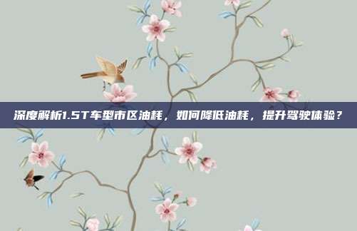 深度解析1.5T车型市区油耗，如何降低油耗，提升驾驶体验？