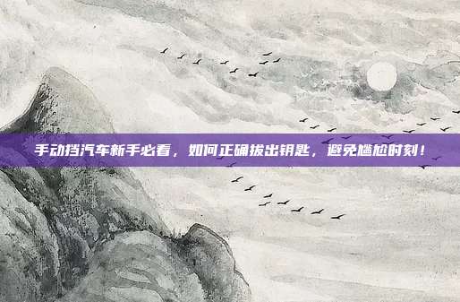手动挡汽车新手必看，如何正确拔出钥匙，避免尴尬时刻！