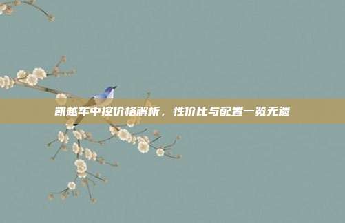 凯越车中控价格解析，性价比与配置一览无遗