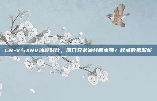 CR-V与XRV油耗对比，同门兄弟油耗哪家强？权威数据解析