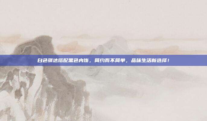 白色骐达搭配黑色内饰，简约而不简单，品味生活新选择！