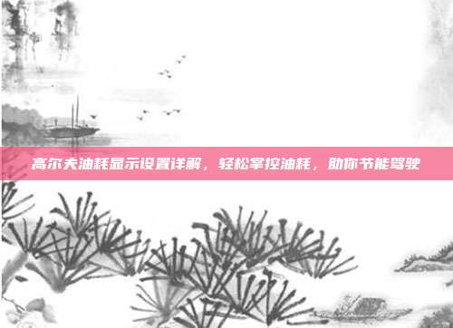 高尔夫油耗显示设置详解，轻松掌控油耗，助你节能驾驶