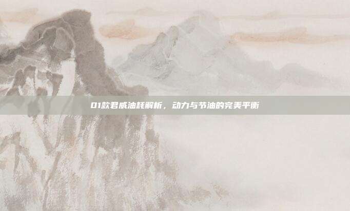 01款君威油耗解析，动力与节油的完美平衡
