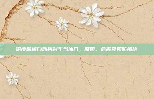 深度解析自动挡刹车当油门，原因、危害及预防措施