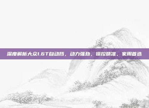 深度解析大众1.6T自动挡，动力强劲，操控精准，家用首选