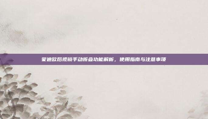 蒙迪欧后视镜手动折叠功能解析，使用指南与注意事项