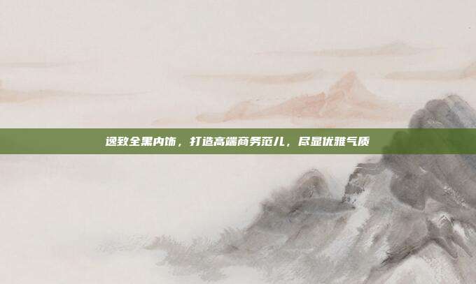 逸致全黑内饰，打造高端商务范儿，尽显优雅气质