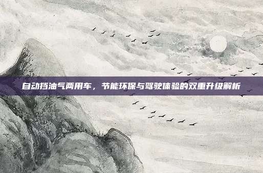 自动挡油气两用车，节能环保与驾驶体验的双重升级解析