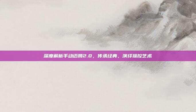 深度解析手动迈腾2.0，传承经典，演绎操控艺术