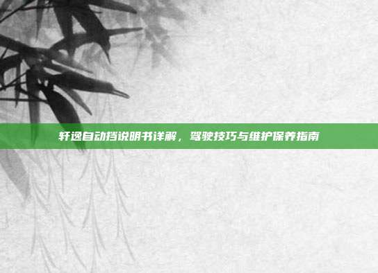 轩逸自动挡说明书详解，驾驶技巧与维护保养指南