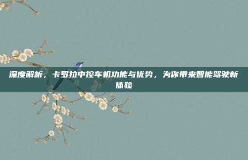 深度解析，卡罗拉中控车机功能与优势，为你带来智能驾驶新体验