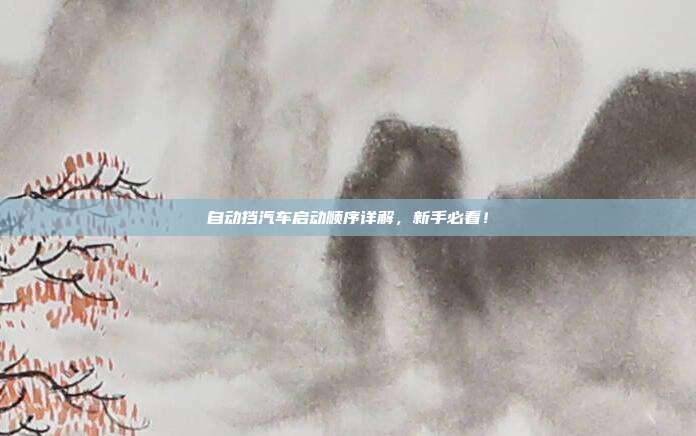自动挡汽车启动顺序详解，新手必看！