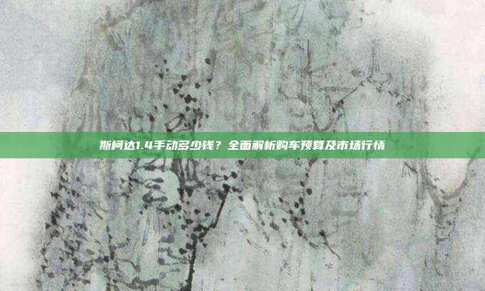 斯柯达1.4手动多少钱？全面解析购车预算及市场行情