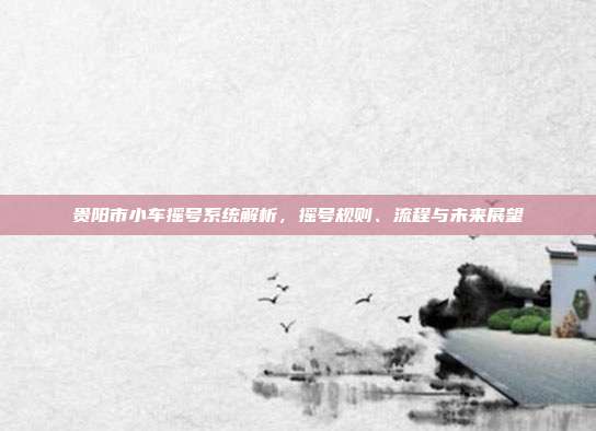 贵阳市小车摇号系统解析，摇号规则、流程与未来展望