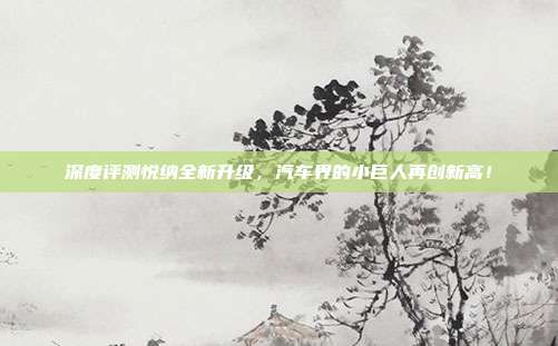 深度评测悦纳全新升级，汽车界的小巨人再创新高！