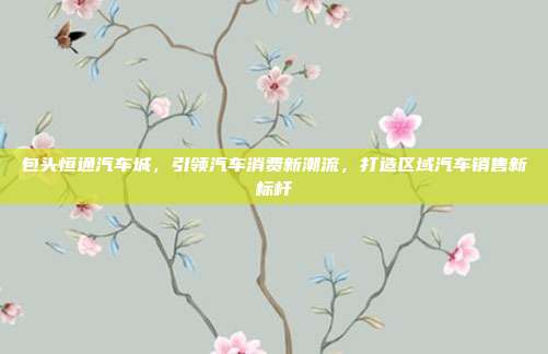 包头恒通汽车城，引领汽车消费新潮流，打造区域汽车销售新标杆