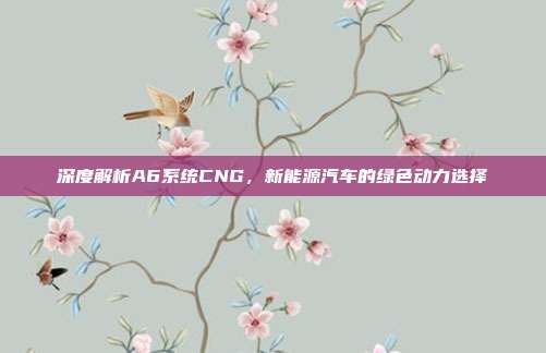 深度解析A6系统CNG，新能源汽车的绿色动力选择