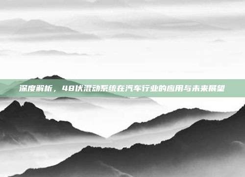 深度解析，48伏混动系统在汽车行业的应用与未来展望