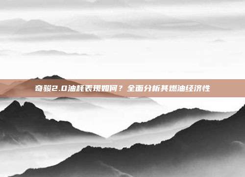 奇骏2.0油耗表现如何？全面分析其燃油经济性