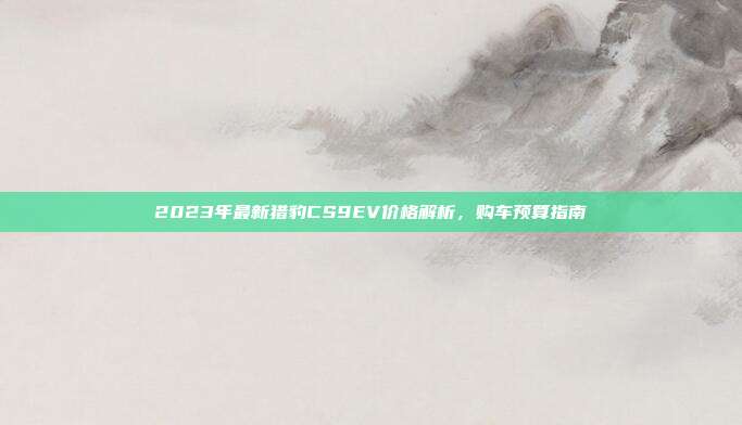 2023年最新猎豹CS9EV价格解析，购车预算指南