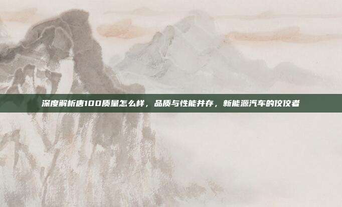 深度解析唐100质量怎么样，品质与性能并存，新能源汽车的佼佼者