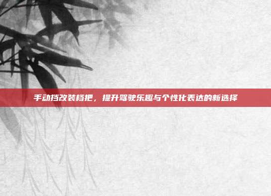 手动挡改装档把，提升驾驶乐趣与个性化表达的新选择