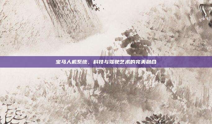 宝马人机系统，科技与驾驶艺术的完美融合