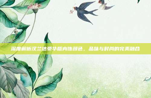 深度解析汉兰达豪华版内饰颜色，品味与时尚的完美融合