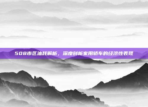 508市区油耗解析，深度剖析家用轿车的经济性表现