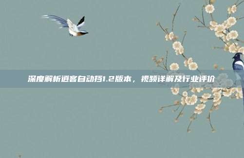深度解析逍客自动挡1.2版本，视频详解及行业评价