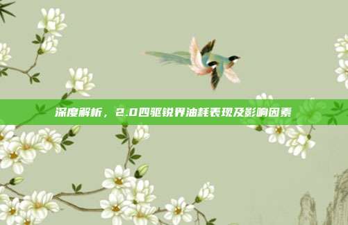 深度解析，2.0四驱锐界油耗表现及影响因素