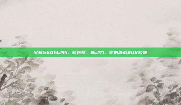 宝骏560自动挡，新选择，新动力，你的城市SUV新宠