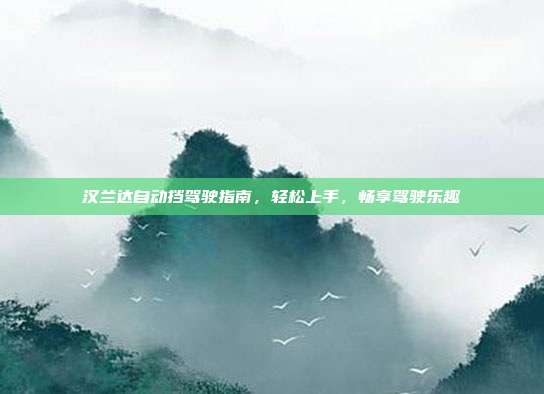 汉兰达自动挡驾驶指南，轻松上手，畅享驾驶乐趣